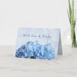 Blue Hydrangea Flores Tarjeta de amor y agradecimi