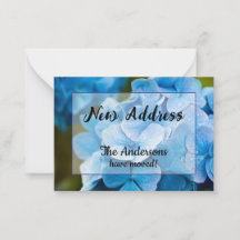 Blue Hydrangea Nueva Invitación de dirección
