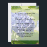 Blue Hydrangeas 90a invitaciones para fiestas de c<br><div class="desc">Invite a sus huéspedes con estilo con esta invitación de cumpleaños número 90 que incluye una foto de las hermosas flores azules de Hydrangeas. Perfecto para la fiesta de cumpleaños número 90 de una mujer. personalizar fácil con los detalles de su fiesta!</div>