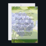 Blue Hydrangeas 90a invitaciones para fiestas de c<br><div class="desc">Invite a sus huéspedes con estilo con esta invitación de cumpleaños número 90 que incluye una foto de las hermosas flores azules de Hydrangeas. Perfecto para la fiesta de cumpleaños número 90 de una mujer. personalizar fácil con los detalles de su fiesta!Talla:4.5" x 6.25"</div>