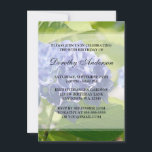 Blue Hydrangeas 90a invitaciones para fiestas de c<br><div class="desc">Invite a sus huéspedes con estilo con esta invitación de cumpleaños número 90 que incluye una foto de las hermosas flores azules de Hydrangeas. Perfecto para la fiesta de cumpleaños número 90 de una mujer. personalizar fácil con los detalles de su fiesta!Talla:4.5" x 6.25"</div>