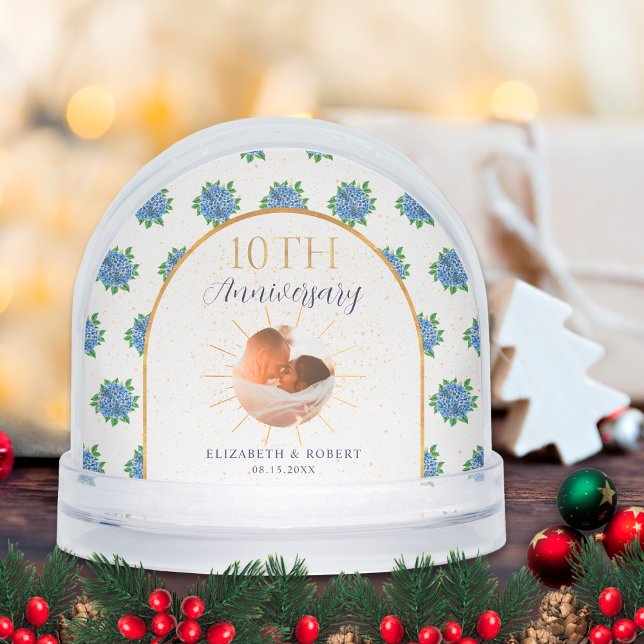 Blue Hydrangeas Gold Custom Photo 10th Anniversary (Subido por el creador)