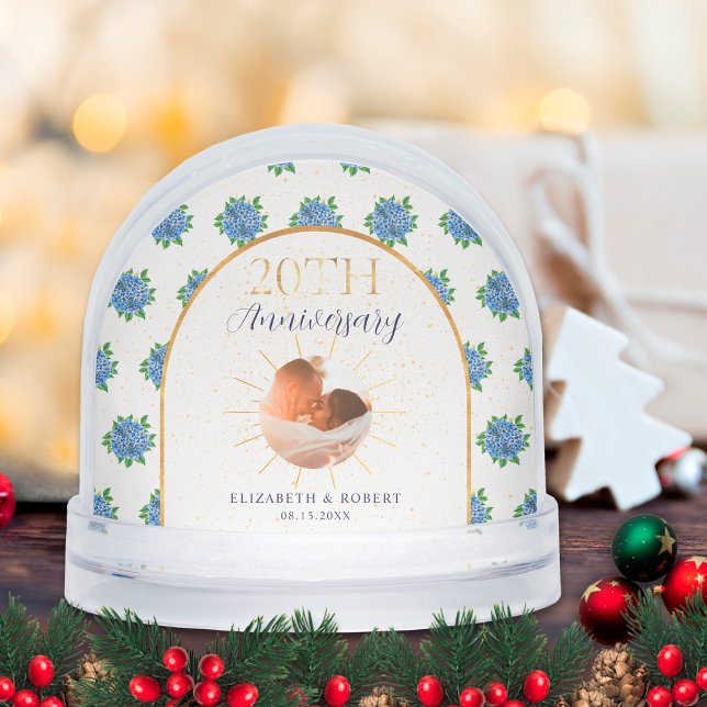 Blue Hydrangeas Gold Custom Photo 20th Anniversary (Subido por el creador)