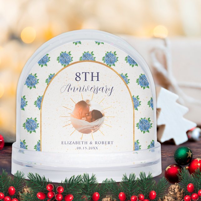 Blue Hydrangeas Gold Custom Photo Anniversary (Subido por el creador)