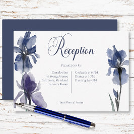 Blue Iris Flowers Boda Recepción moderna