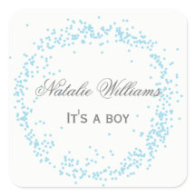Blue It's a Boy Confetti - Pegatina cuadrado
