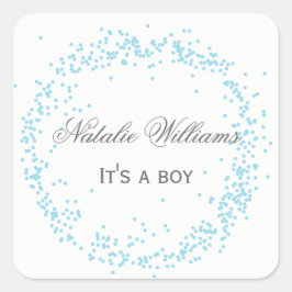 Blue It's a Boy Confetti - Pegatina cuadrado