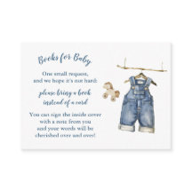 Blue Jean Baby Shower Books para la tarjeta de beb