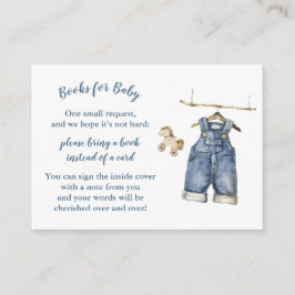 Blue Jean Baby Shower Books para la tarjeta de beb