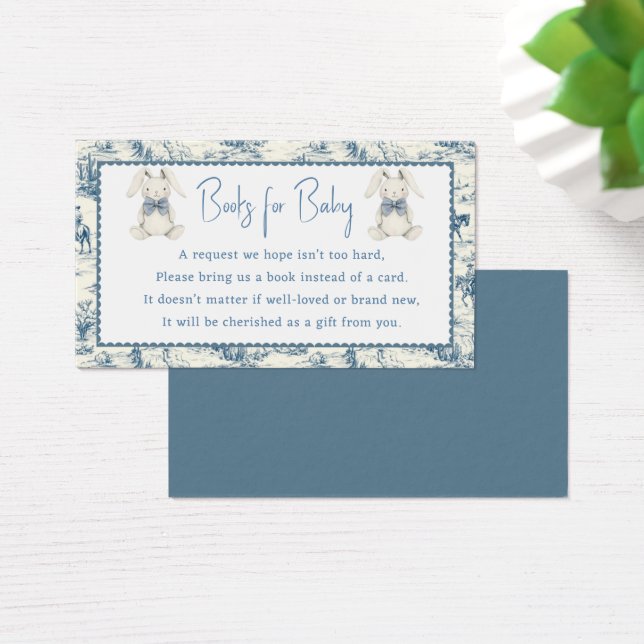 Blue Jean Denim Books For Baby Boy Enclosure Card (Escritorio)