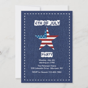 Blue Jean Patriotic Invitación