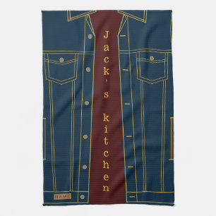 Blue Jeans Chaqueta Toalla de Cocina - Tu Texto / 