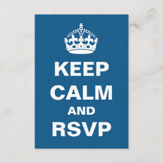 Blue Keep Calm Wedding RSVP