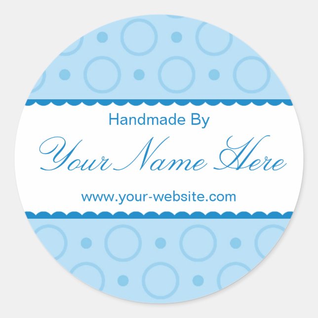 Blue Lace Handmade Por Pegatinas Personalizados (Anverso)