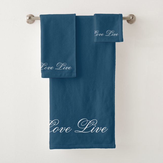 Blue Laugh Live Love Towel Set (In situ)
