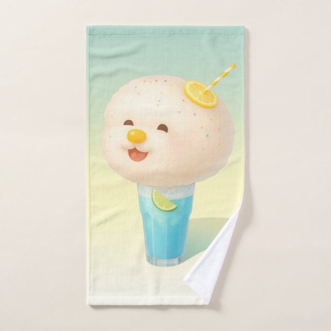Blue Lemon Float: Algodón de Azúcar Bichon Sonrien (Toalla de mano)