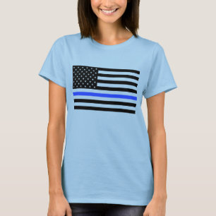 Blue Line fino señala la camisa de las mujeres po