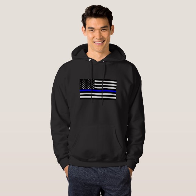 Blue Line fino señala - sudadera con capucha por (Anverso completo)