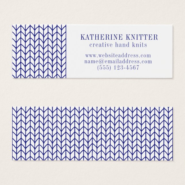 BLUE LINE KNIT Mini tarjeta de presentación II (Anverso y reverso)