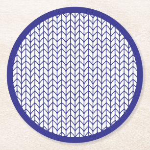 BLUE LINE KNIT Posavasos de papel redondos / Azul