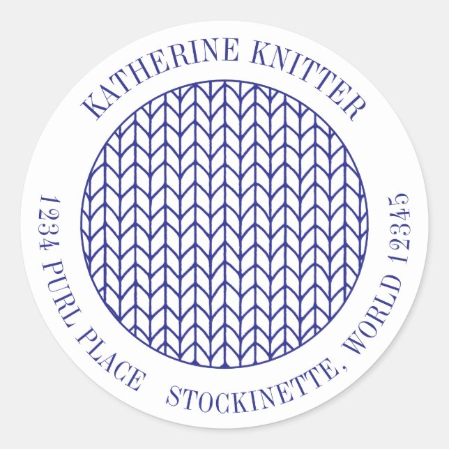 BLUE LINE KNIT Sellos para sobres de direcciones r (Anverso)