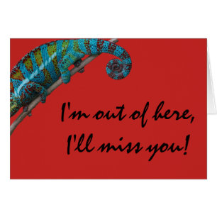 Blue Lizard "¡Te echaré de menos!" Tarjeta de feli