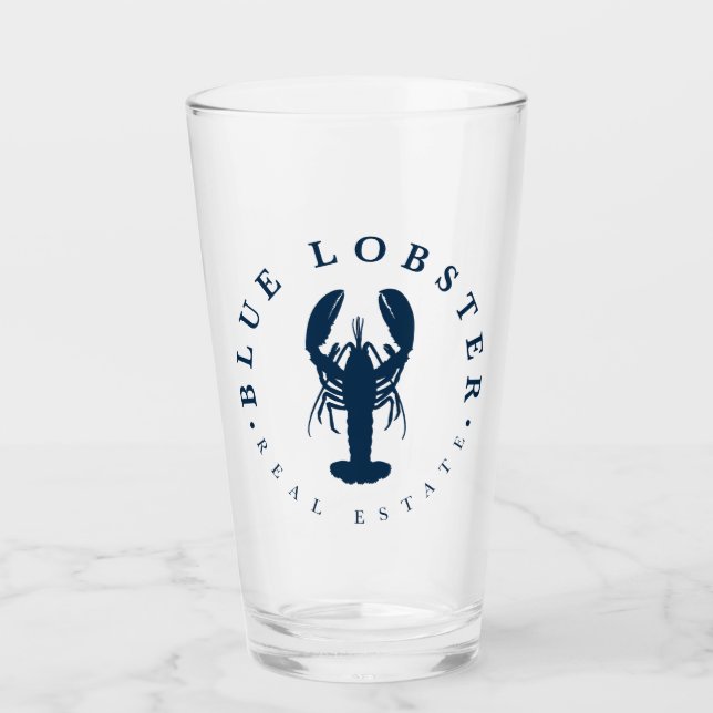 Blue Lobster Real Estate Maine Pint Glass Cup (Anverso)