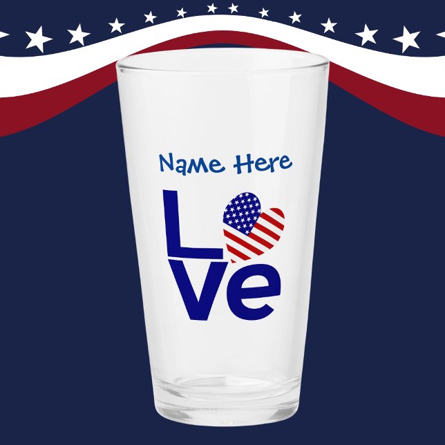 Blue LOVE USA Corazón Bandera Personalizado  (Subido por el creador)