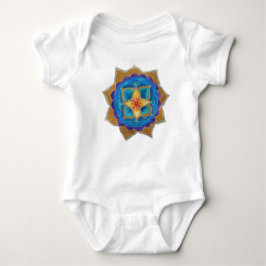 Blue Mandala Baby Jersey Bodysuit, Blanco