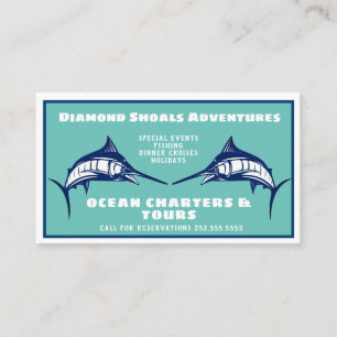Blue Marlin Design Ocean Charter Tarjeta de visita