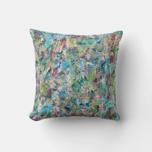 Blue Meadow 16 x 16 Cojín decorativo Poly