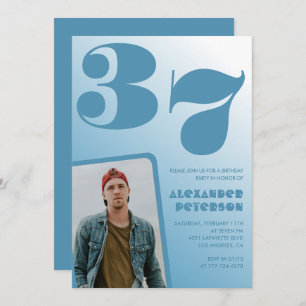 Blue Men Gradiente de fotos invitaciones para 37 a