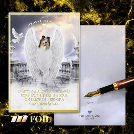 Blue Merle Collie Angel - Tarjeta de Relieve metal