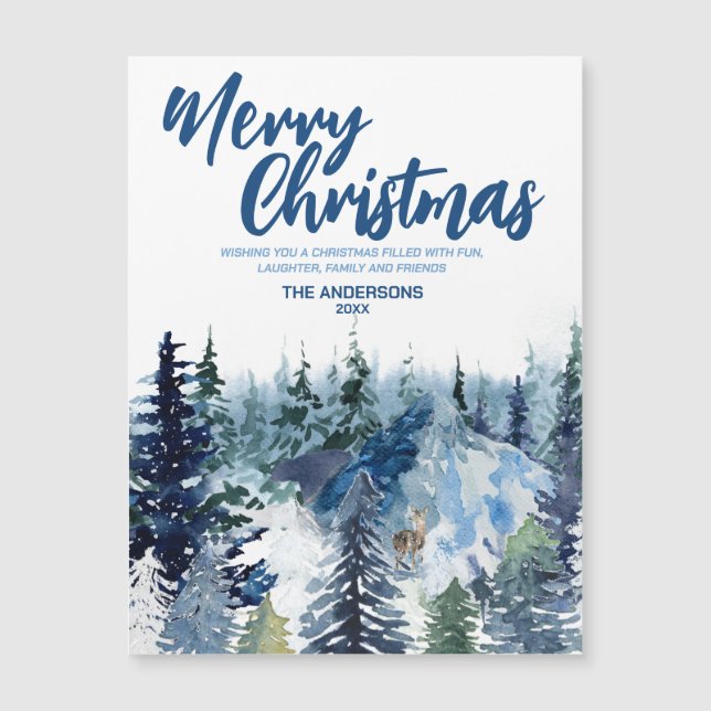 Blue Merry navidad bosque de invierno Festividad m (Anverso)