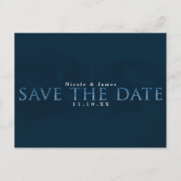 Blue Modern Chic GUARDAR LA FECHA Tarjeta de compr