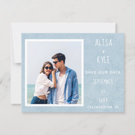 Blue Modern Photo Save the Date