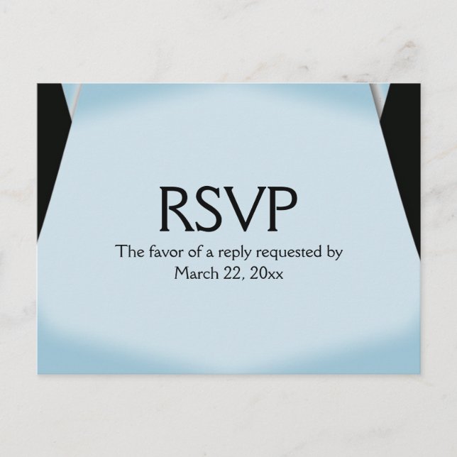 Blue Modern Save the Date Menu RSVP (Anverso)