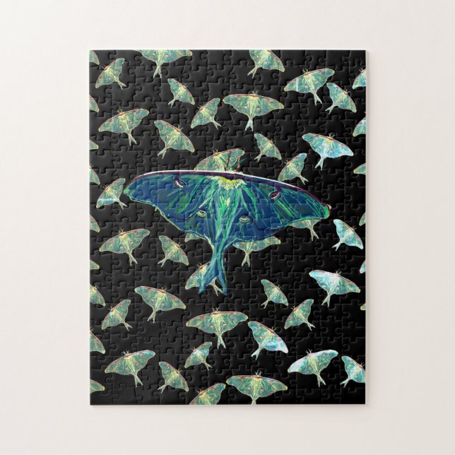 Blue Moth Butterfly Puzzle Gizzle Box (Vertical)