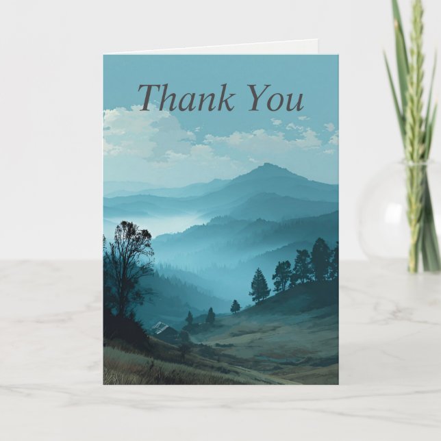 Blue Mountain Landscape Tarjeta de agradecimiento (Anverso)