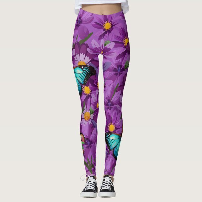 "Blue Mountain Swallowtail" Leggings en español (Anverso)