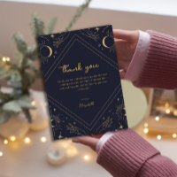 Blue Mystic Horoscope Moon Gracias Tarjeta