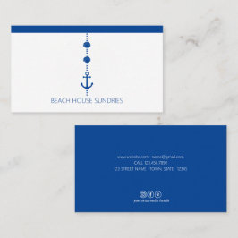 Blue Nautical Standard, tarjeta de visita de 3,5"