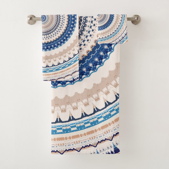  Blue Neutral Boho Mandala  (In situ)