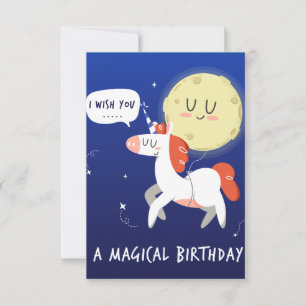 Blue night unicorn feliz cumpleaños tarjeta de sal