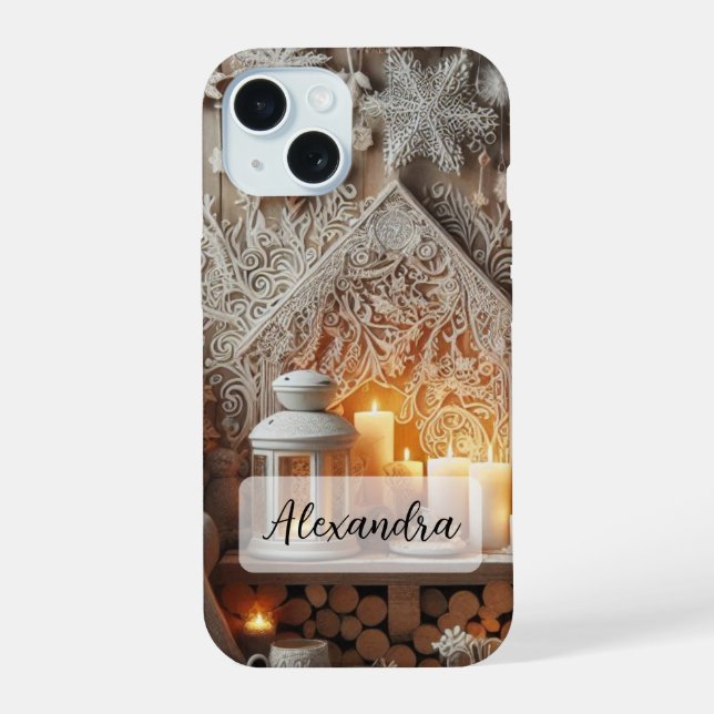 Blue oscuro, White Winter Scene Palm Trees Snowfla (Reverso )