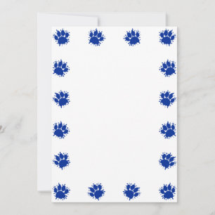 Blue Paint Splatt Dog Paw Impresiones Tarjeta DIY
