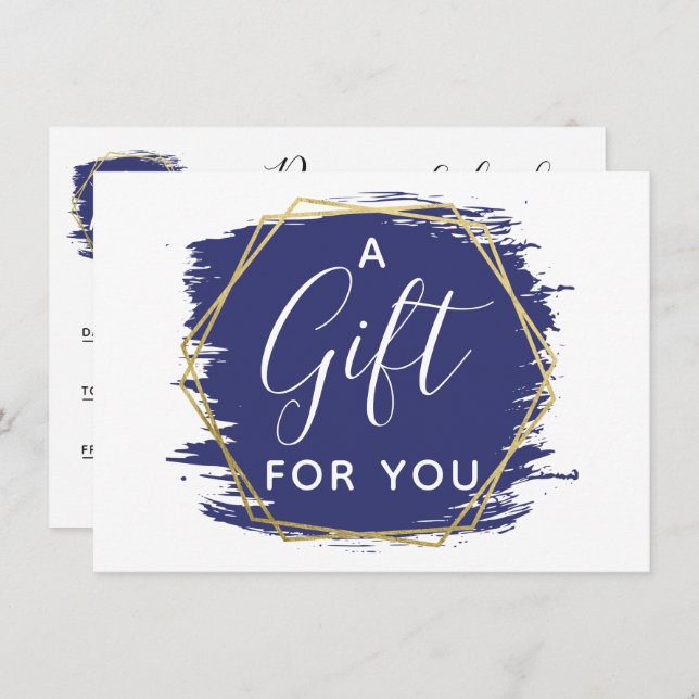 Blue Paint Stroke y tarjeta de certificado de oro  (Anverso / Reverso)