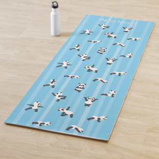 Blue Panda Yoga Mat Custom Name Same on Both Sides