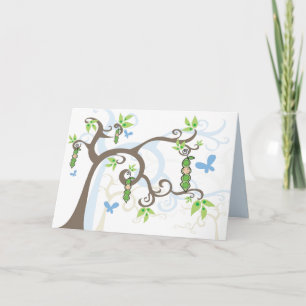 Blue Pea En Una Tarjeta Baby Shower Pod Magic Gard