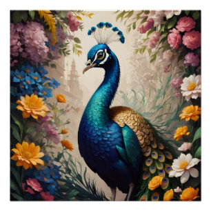 Blue Peacock no 11 Poster brillante